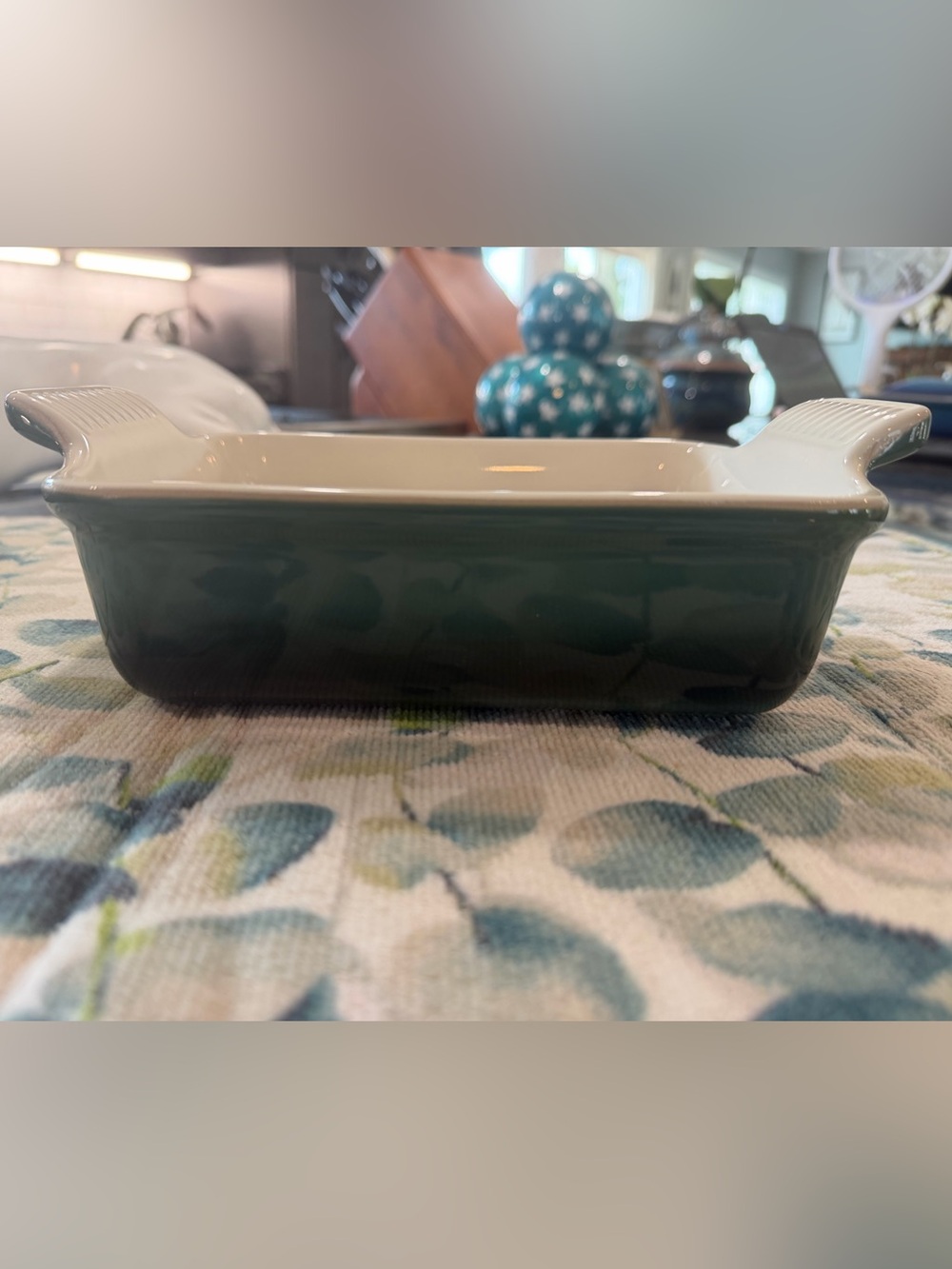 NEW Le Creuset Heritage Rectangular Baker Dish 19cm 1.1L Artichaut Green